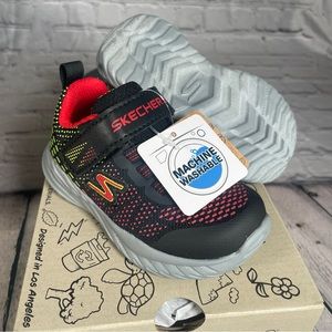 Skechers Nitro Sprint Karvo Boys Shoes Toddler Shoes Black And Red